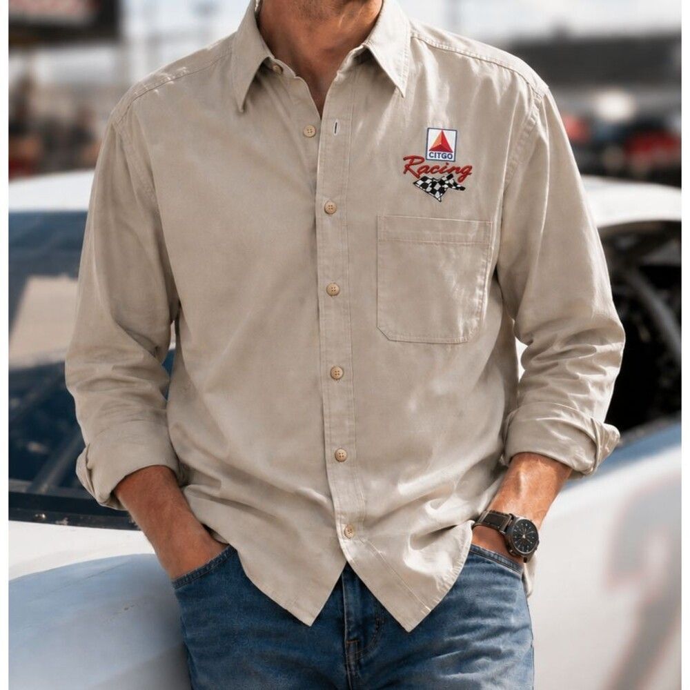 Vintage Cutter & Buck Citgo Racing Shirt Mens Large Long Sleeve